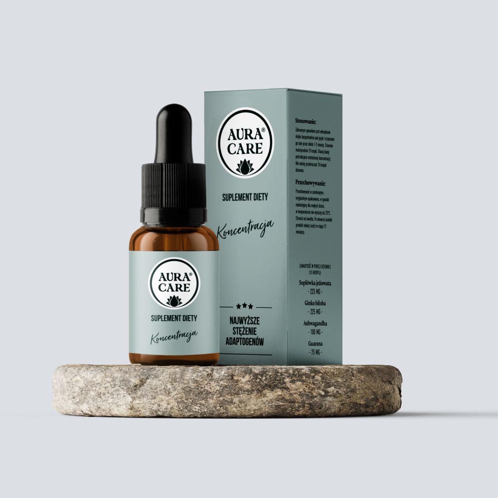 Aura Care koncentracja adaptogeny 14100 mg – krople na skupienie i pamięć
