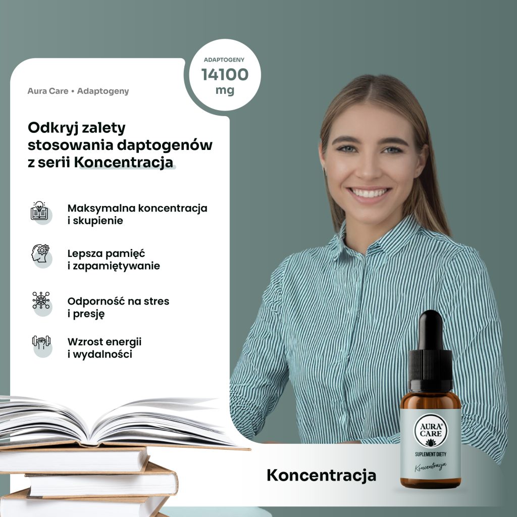 Adaptogeny na koncentrację i jasność umysłu – Aura Care