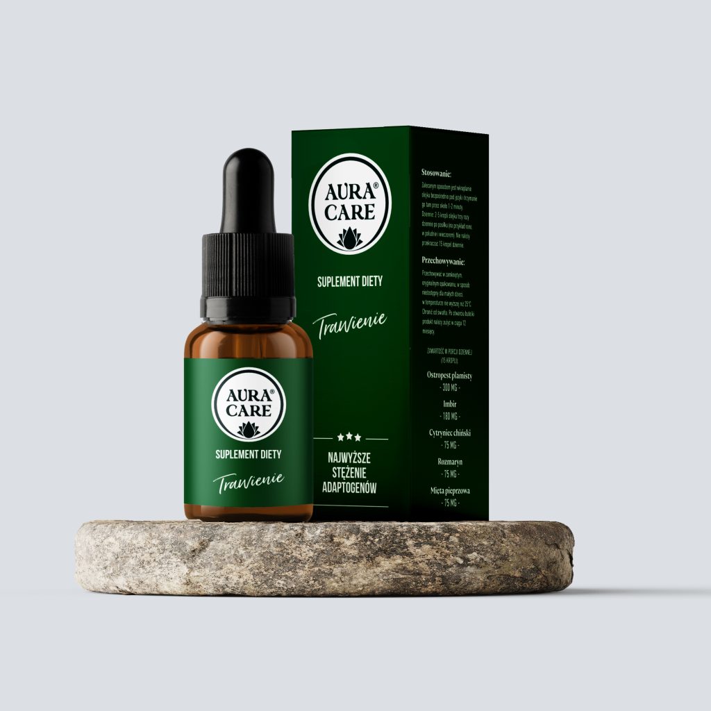 Aura Care trawienie adaptogeny 14100 mg – krople na jelita i komfort trawienia