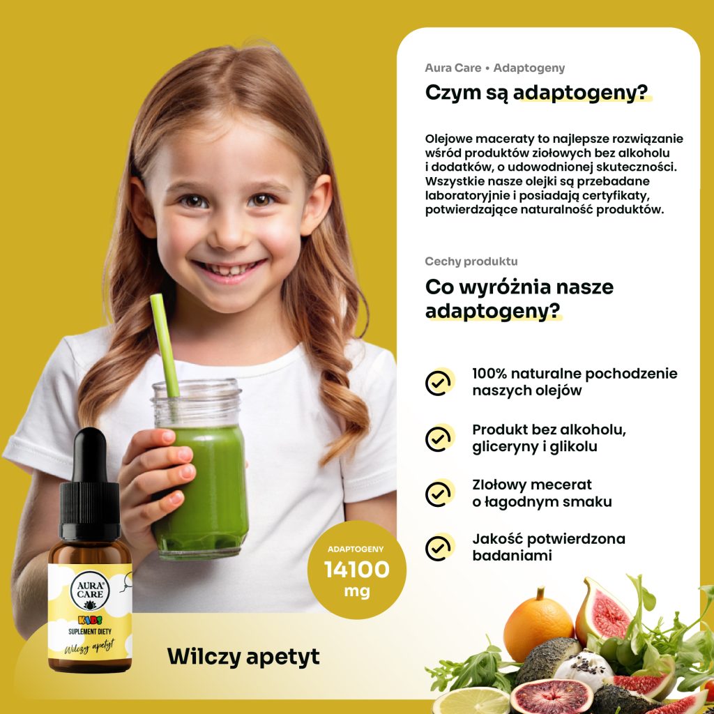 Adaptogeny dla dzieci na poprawę apetytu i chęć jedzenia