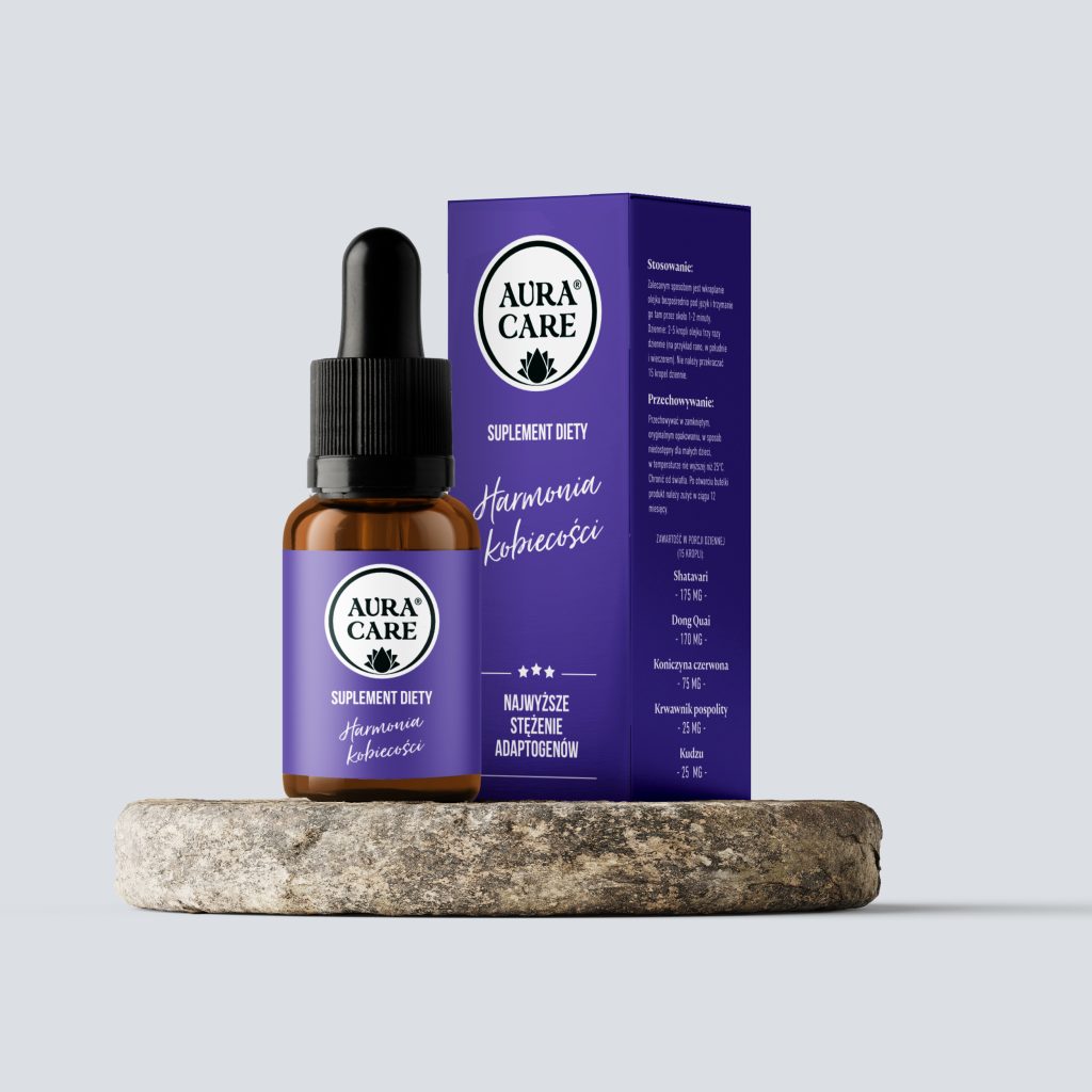 Aura Care Harmonia Kobiecości adaptogeny 14100 mg – krople na hormony i menopauzę