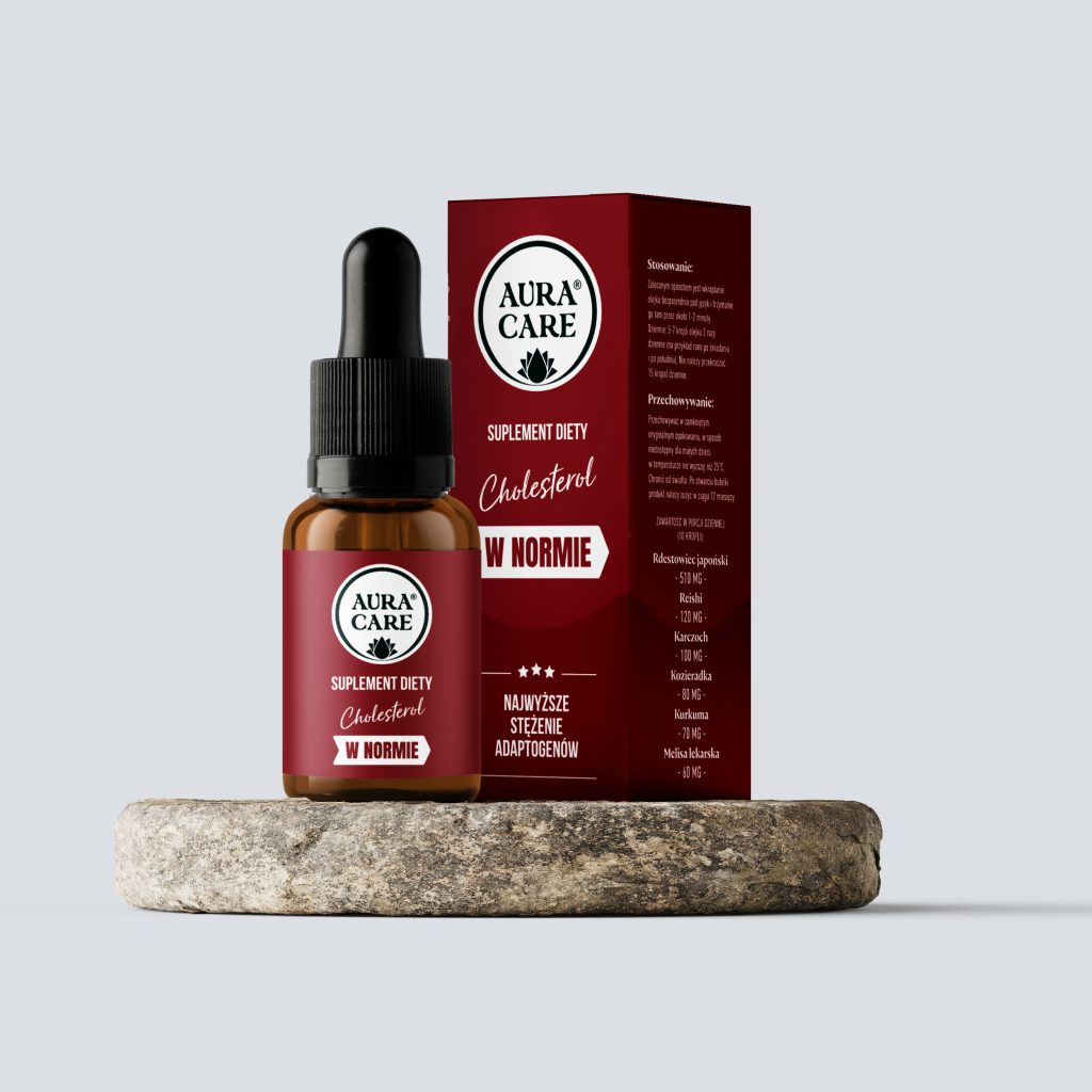 Aura Care cholesterol w normie adaptogeny 14100 mg – krople na cholesterol i serce