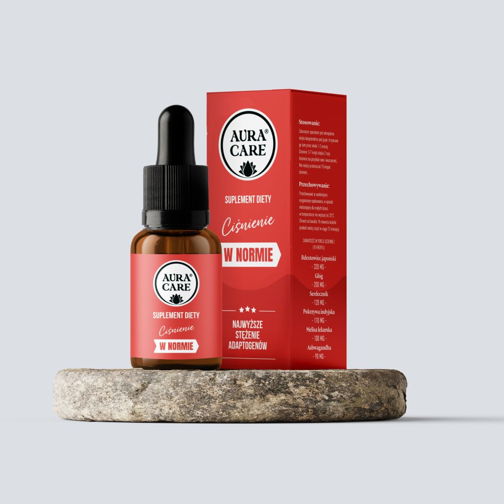 Aura Care ciśnienie w normie adaptogeny 14100 mg – krople na ciśnienie i krążenie