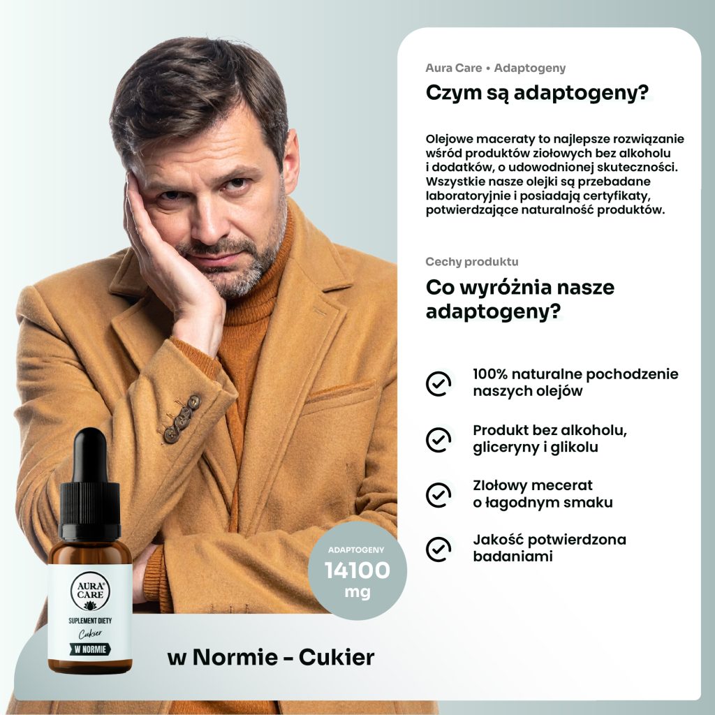 Adaptogeny na wahania cukru i spadki energii po posiłku