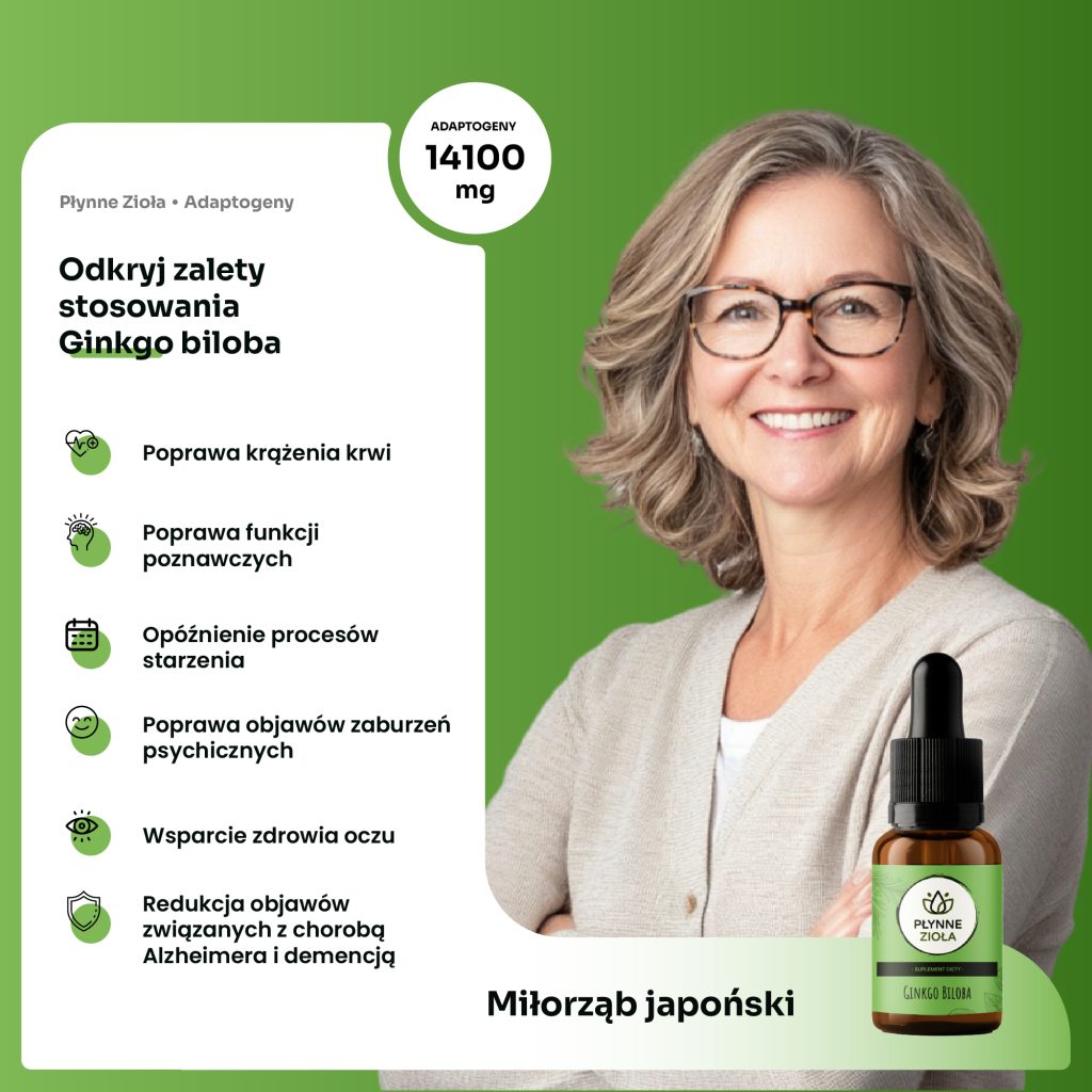 Krople z ginkgo biloba na skupienie i pracę mózgu