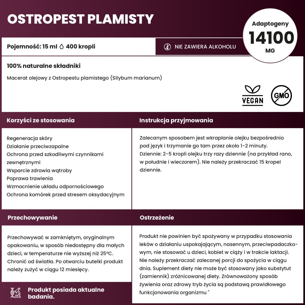 Macerat olejowy z Ostropestu plamistego (Silybum marianum)