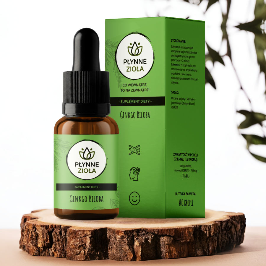<b>GINKGO BILOBA</b><br>   Miłorząb japoński | 14100 mg<br><small> PREMIUM, BADANIA, CERTYFIKATY</small>