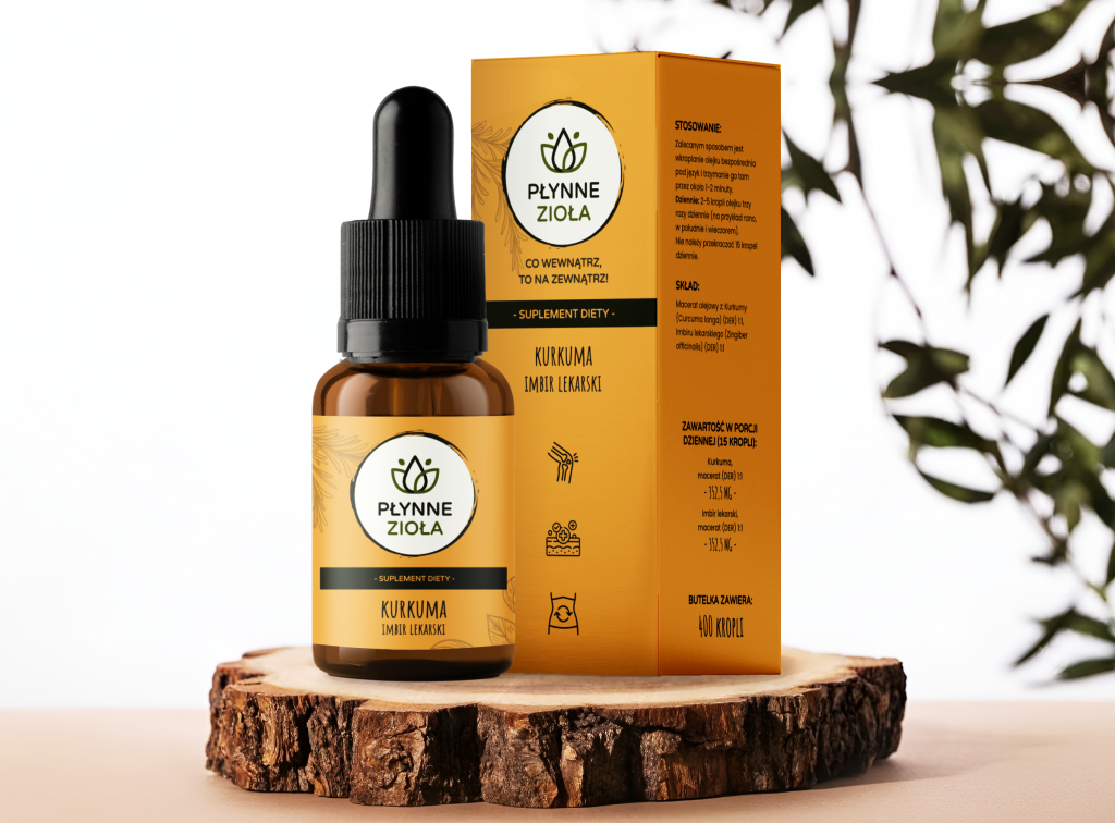 Aura Care kurkuma i imbir adaptogeny 14100 mg – krople na odporność