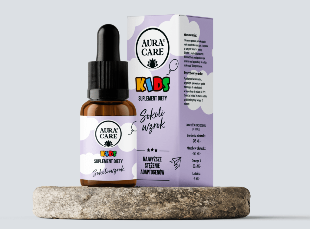 Aura Care Kids Sokoli Wzrok adaptogeny 14100 mg – krople na wzrok dzieci