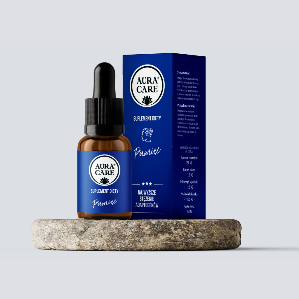 Aura Care pamięć adaptogeny 14100 mg – krople na pamięć i koncentrację