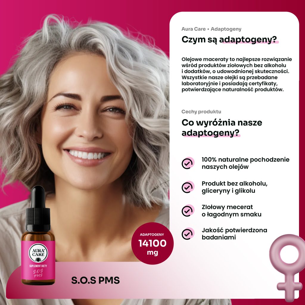 Naturalne adaptogeny na PMS – Aura Care wsparcie dla kobiet
