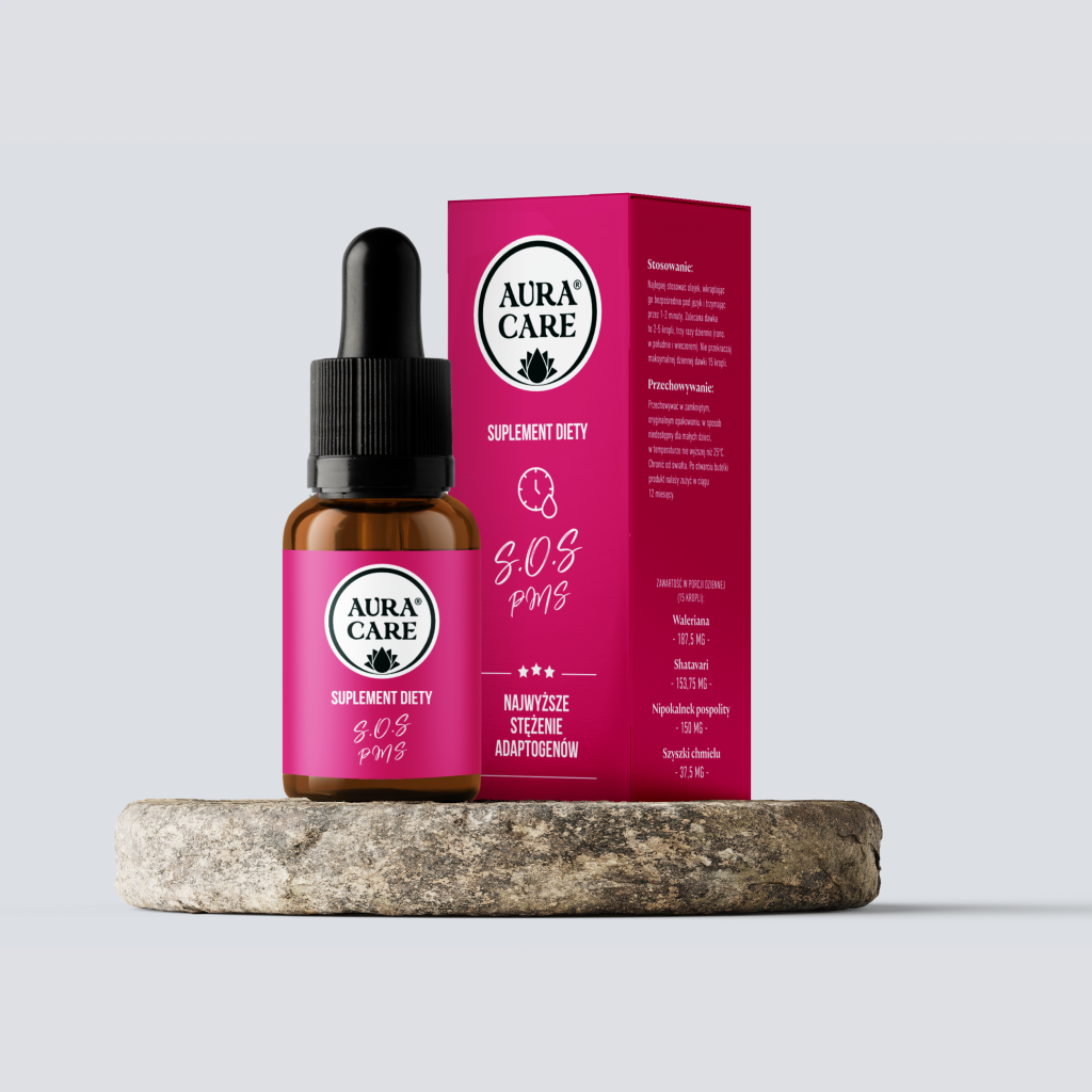 Aura Care S.O.S PMS adaptogeny 14100 mg – krople na PMS i równowagę hormonalną