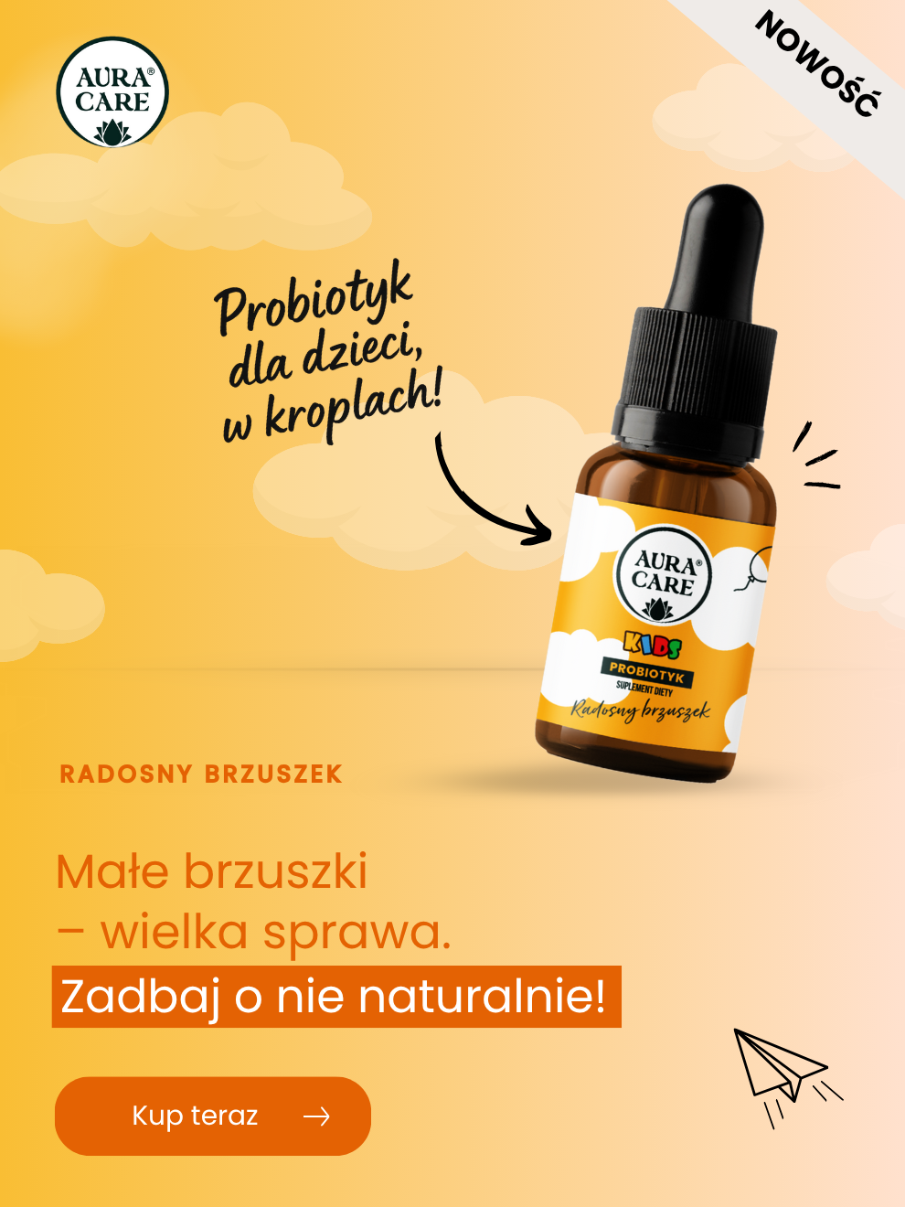 Probiotyk w kroplach dla dzieci Aura Care