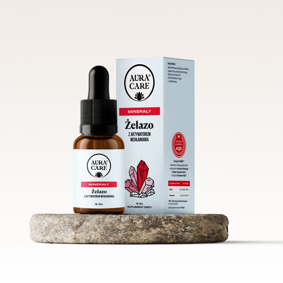 Żelazo w płynie Aktywator wchłaniania Minerały Aura Care | 15 ml