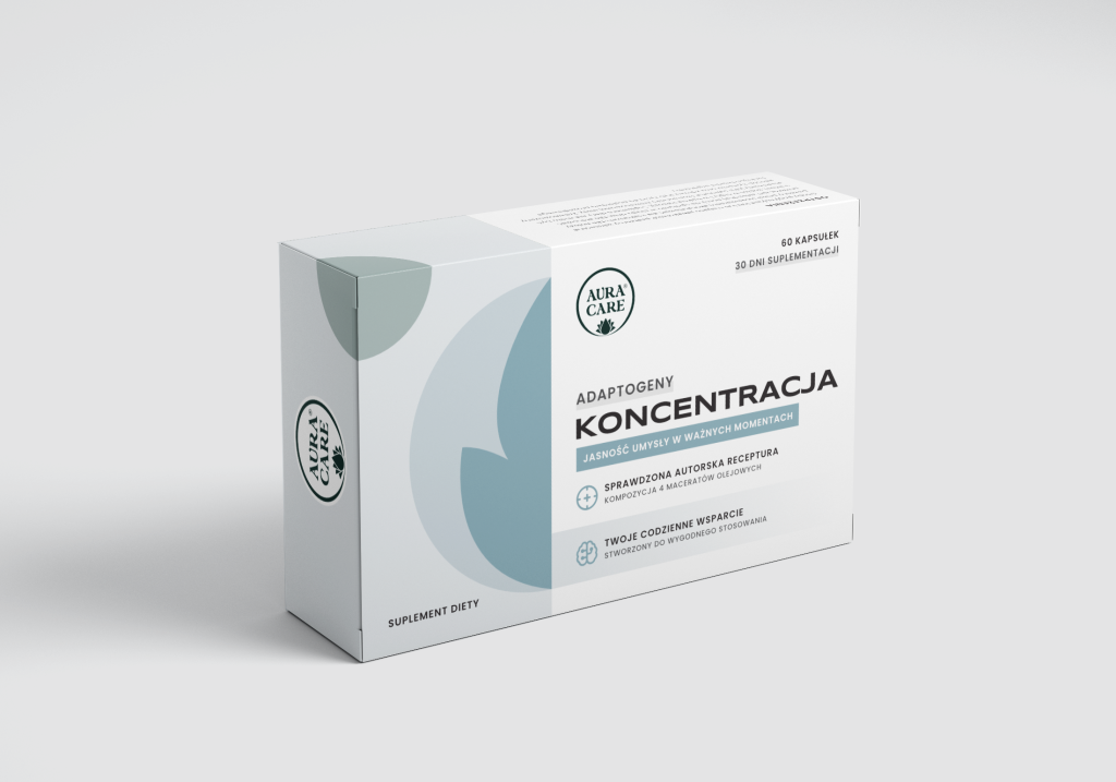 Aura Care koncentracja kapsułki – adaptogeny na skupienie i pracę mózgu