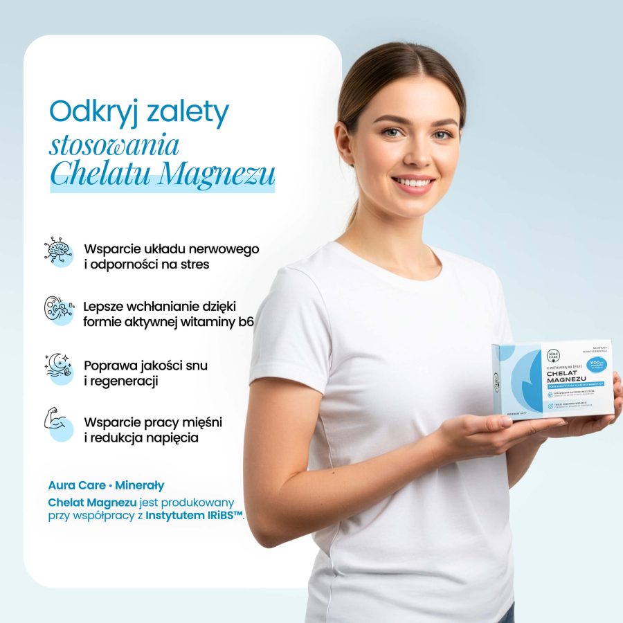 Chelat magnezu z witaminą B6 na nerwy i napięcie