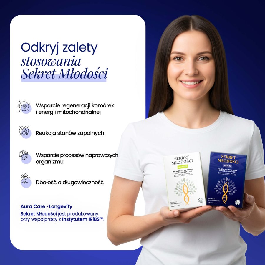 Dwufazowy suplement longevity Aura Care – wsparcie długowieczności i regeneracji