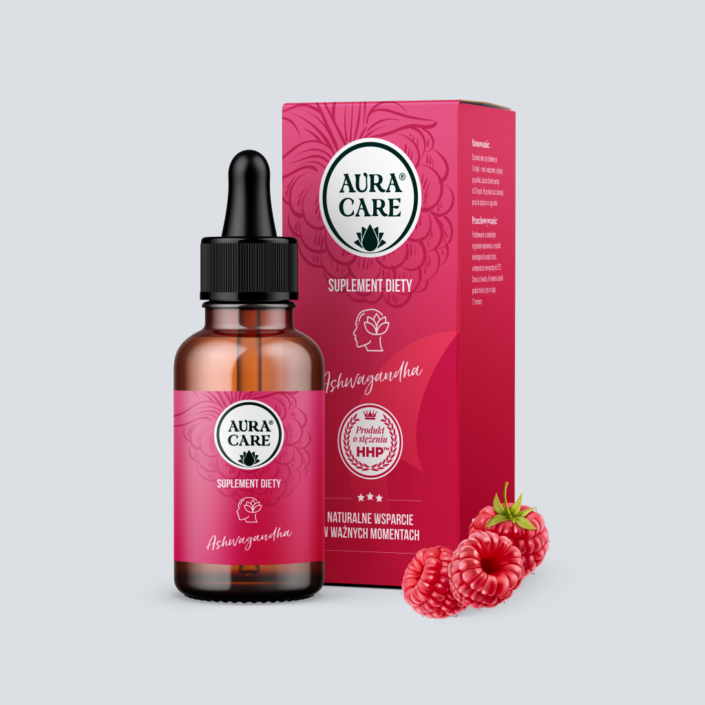 Ashwagandha malinowa Aura Care – naturalne krople na stres i napięcie