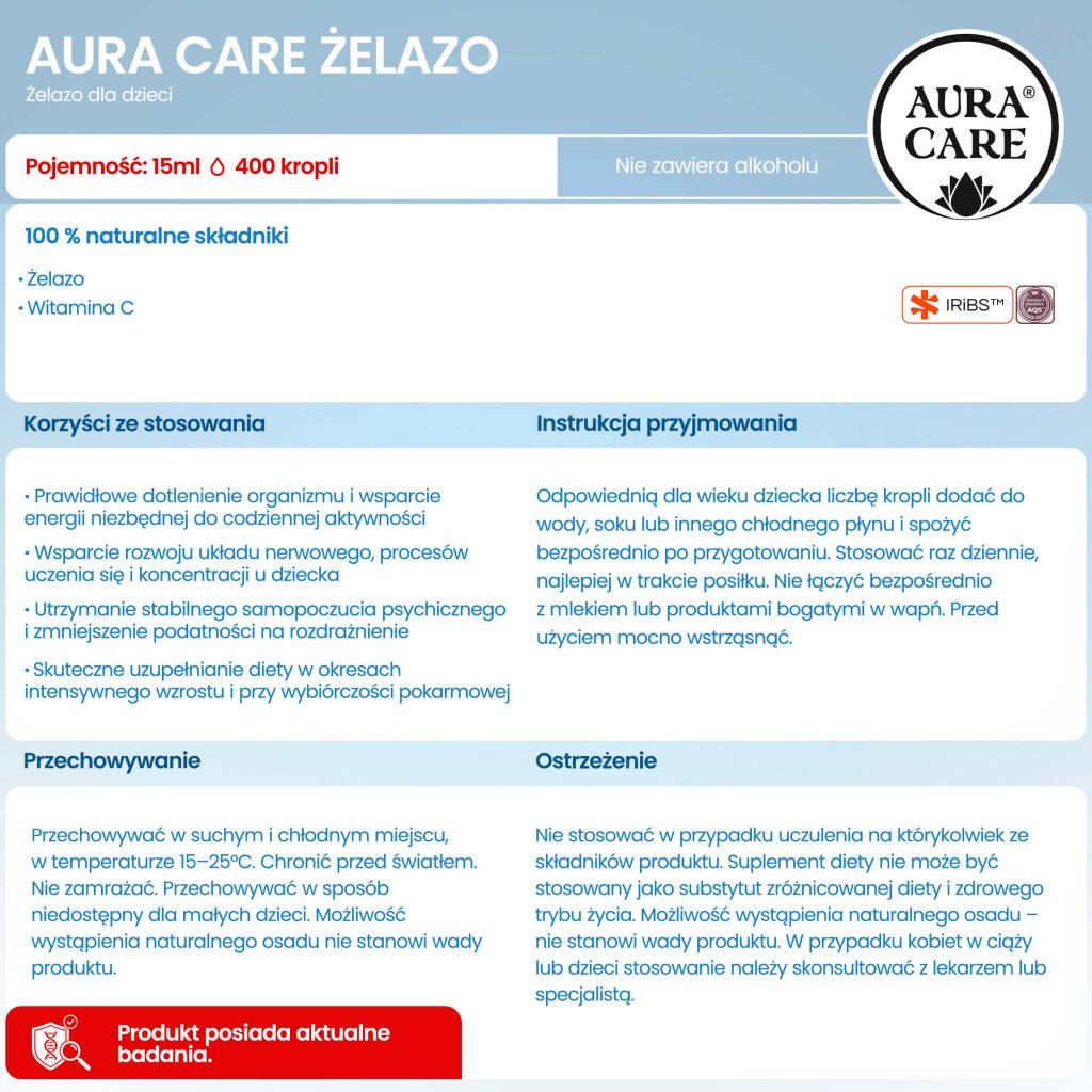 Aura Care żelazo dla dzieci 50 ml - Żelazo, Witamina C