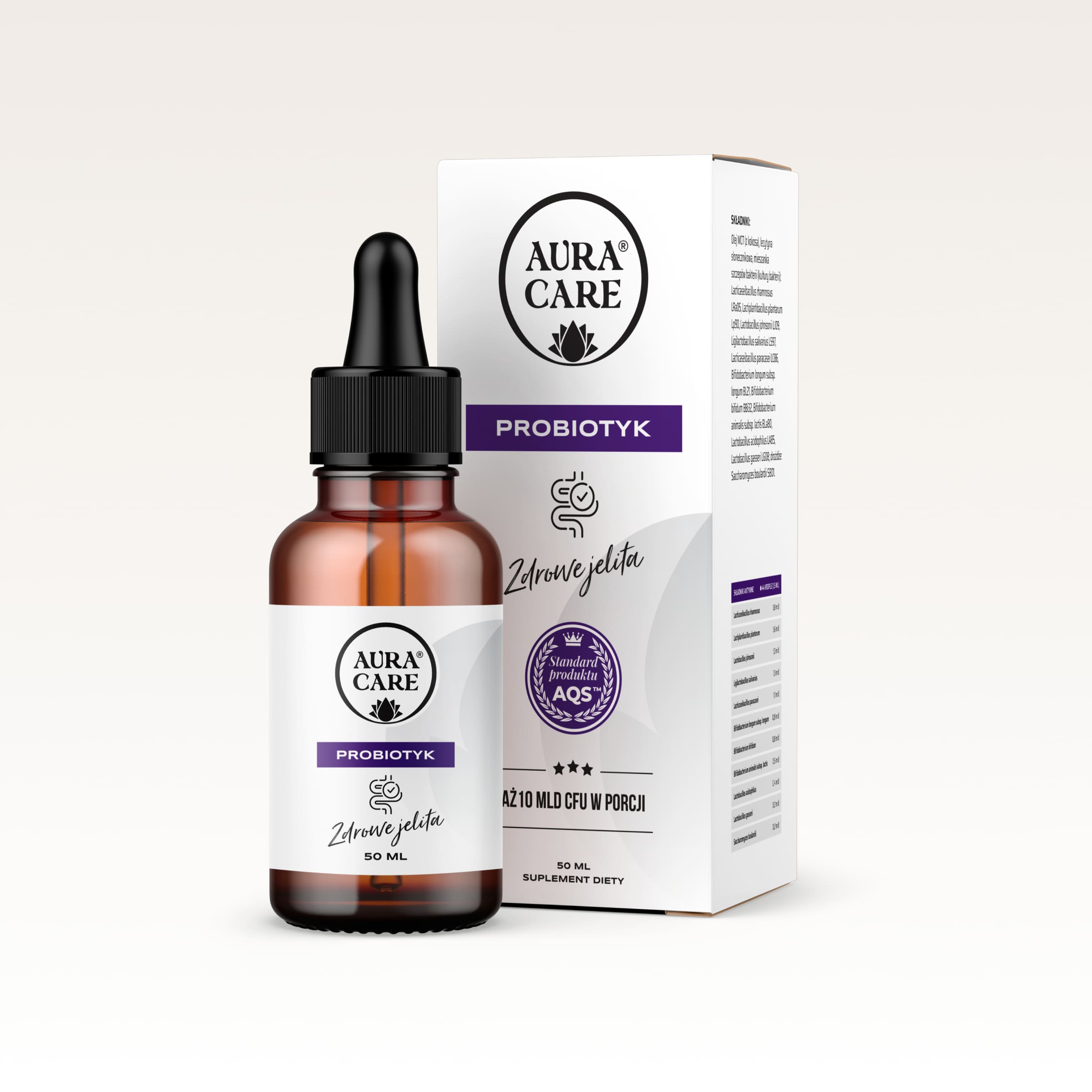 Probiotyk w płynie Zdrowe Jelita | Wsparcie Mikrobioty 50ml - 10 szczepów bakterii