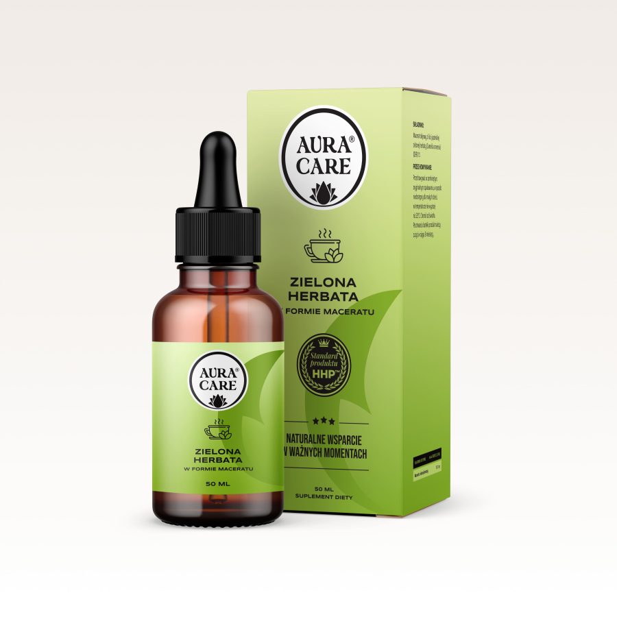 Zielona Herbata w formie maceratu HHP™ Liście japońskiej zielonej herbaty w kroplach Adaptogeny | 50 ml